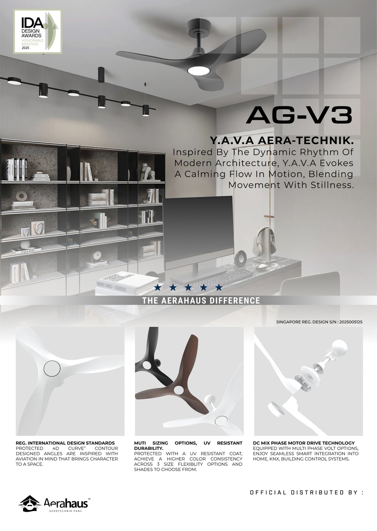 AG-V3 Aerahaus Technik DC Ceiling Fan