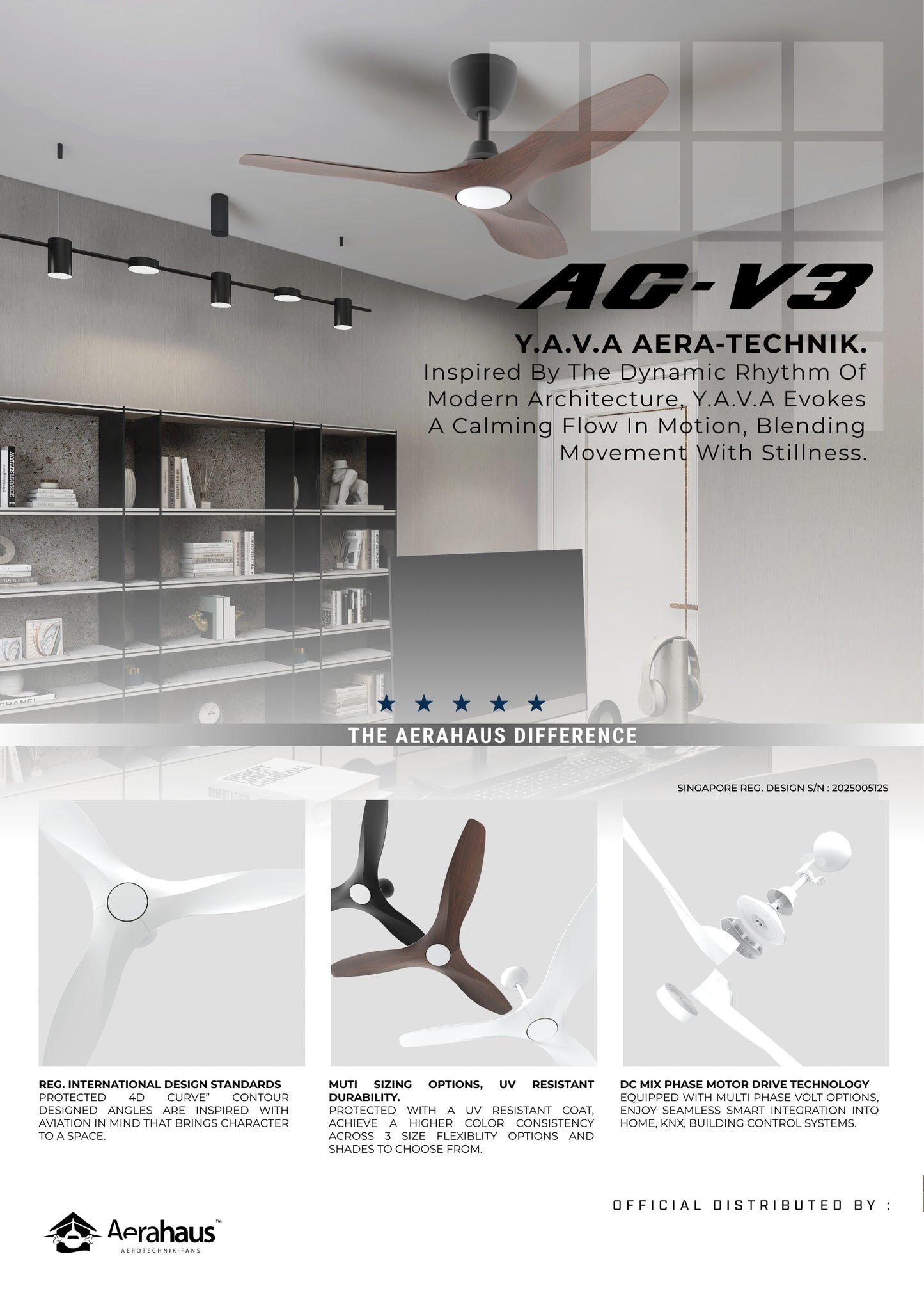 AG-V3 Aerahaus Technik DC Ceiling Fan