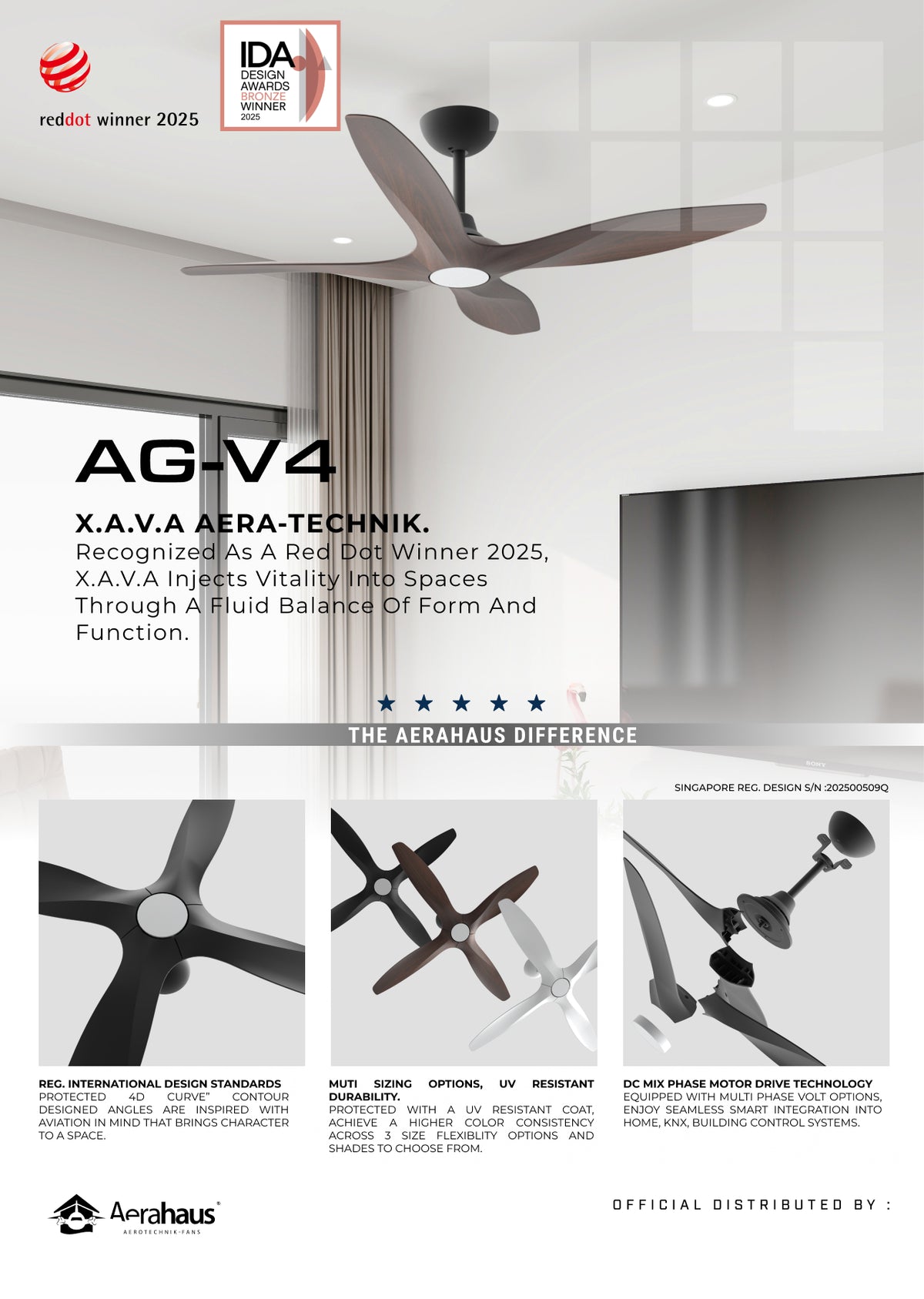 AG-V4 Aerahaus Technik DC Ceiling Fan