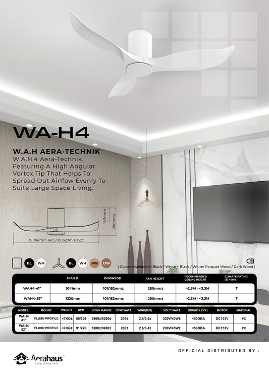WA-H4 Aerahaus Technik DC Ceiling Fan