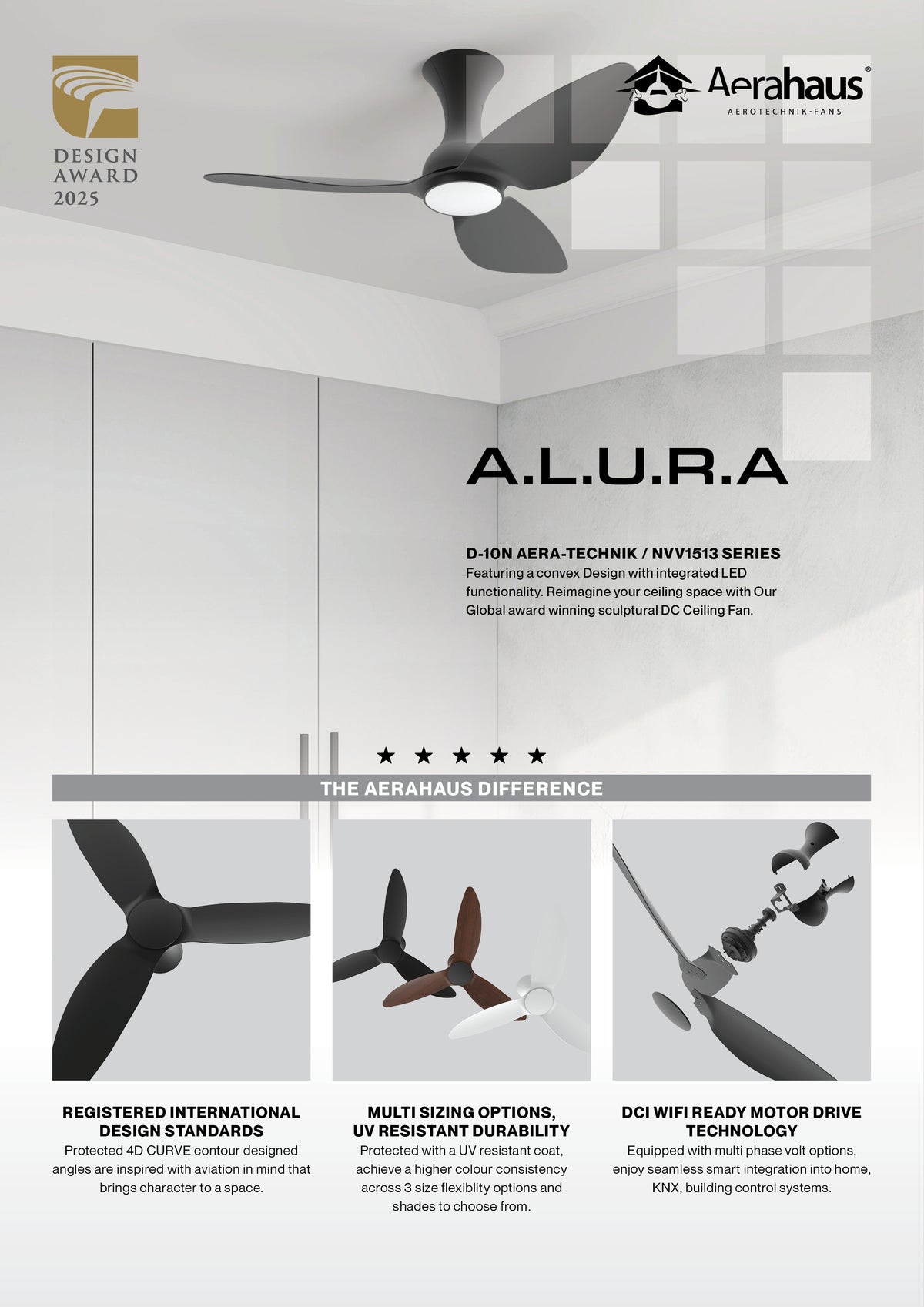 D-10N Aerahaus Technik DC Ceiling Fan